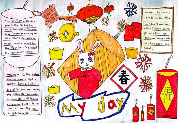 my day英语手抄报图片