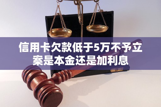 信用卡欠款低于5万不予立案是本金还是加利息
