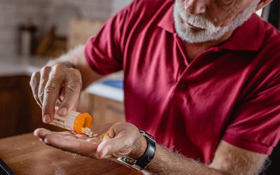 Man taking an antiarrhythmic medicine for atrial fibrillation