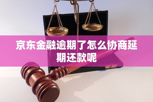 京东金融逾期了怎么协商延期还款呢