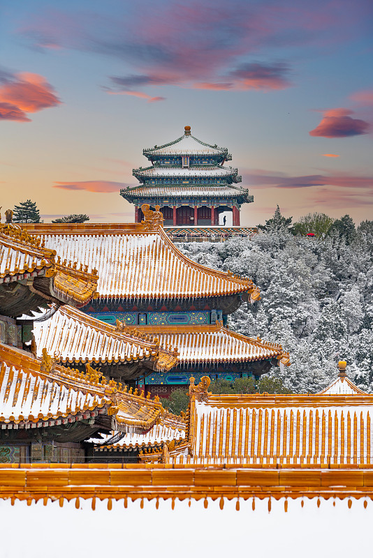 雪后故宫雪景与景山雪景图片下载