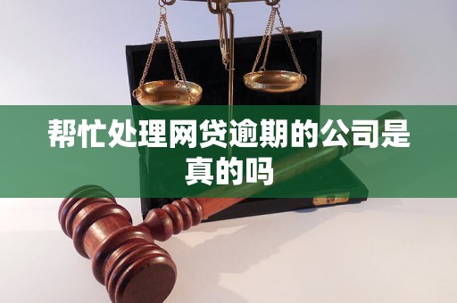 帮忙处理网贷逾期的公司是真的吗