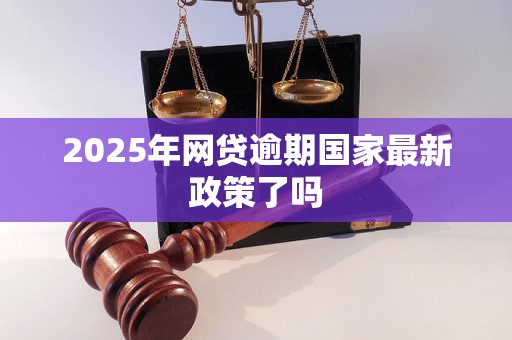 2025年网贷逾期国家最新政策了吗