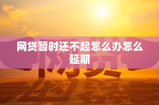 网贷暂时还不起怎么办怎么延期