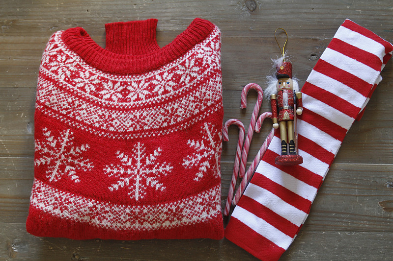 圣诞节的东西在冬天平Lay图片下载