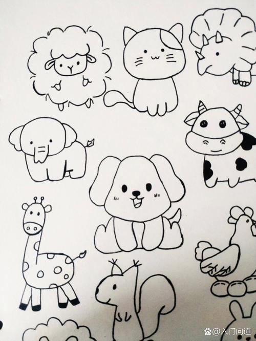 45100 手绘简笔画素材 | 动物篇