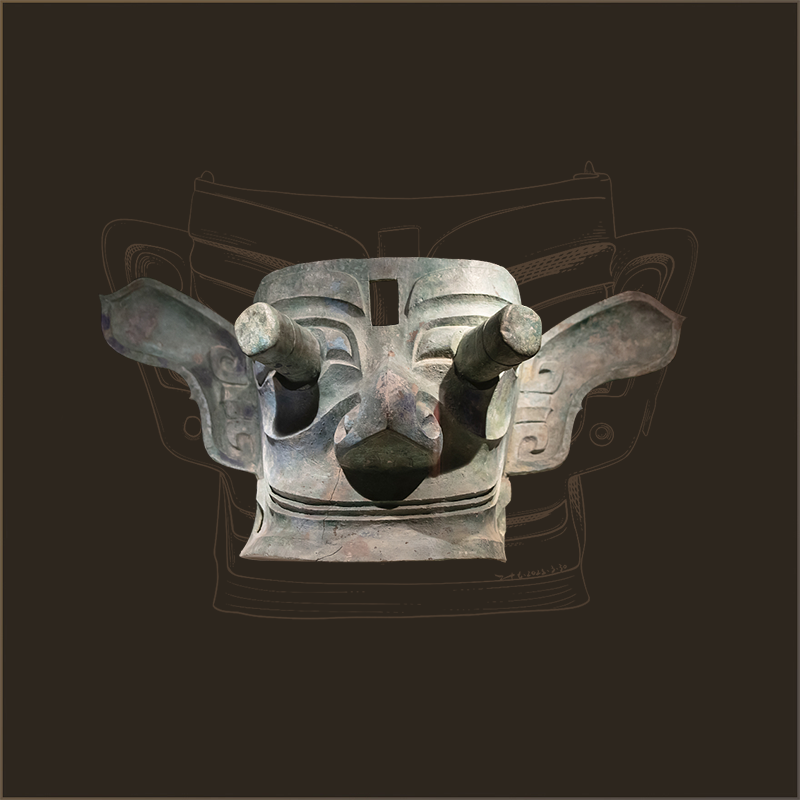 青铜纵目面具|高66厘米，宽138厘米|三星堆博物馆藏
