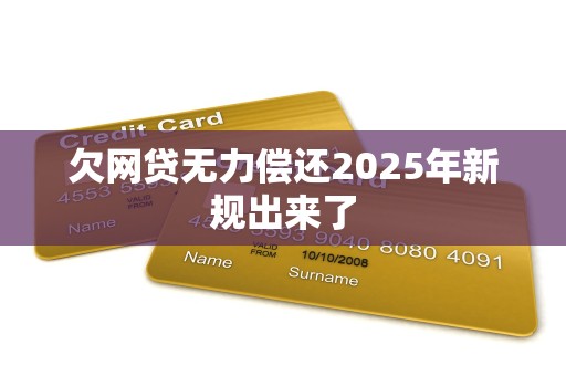 欠网贷无力偿还2025年新规出来了