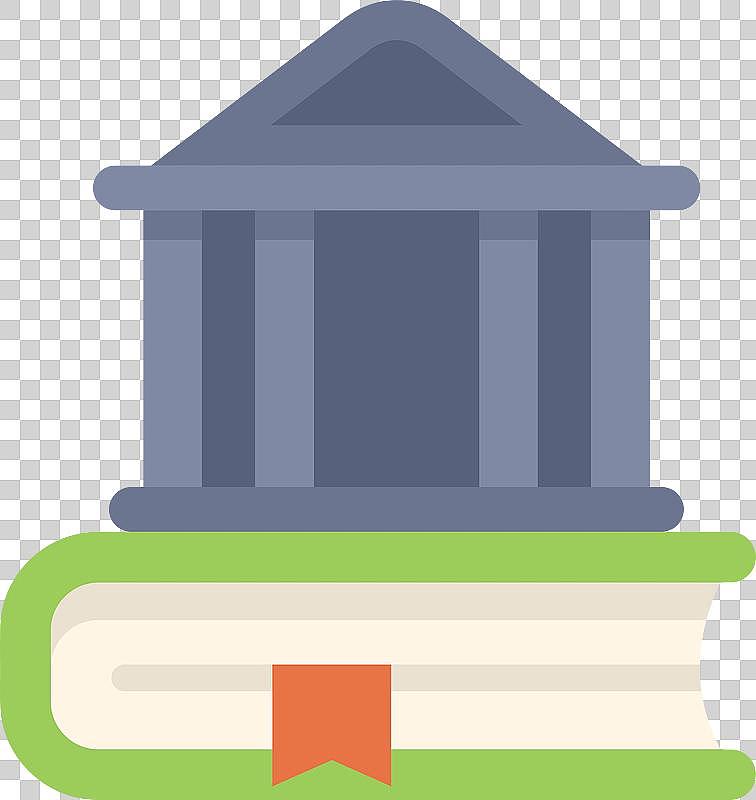 法院建筑矗立在一本法律书上图片下载