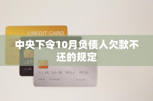 中央下令10月负债人欠款不还的规定