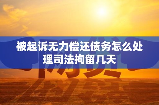 被起诉无力偿还债务怎么处理司法拘留几天