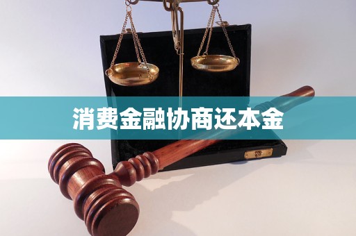 消费金融协商还本金