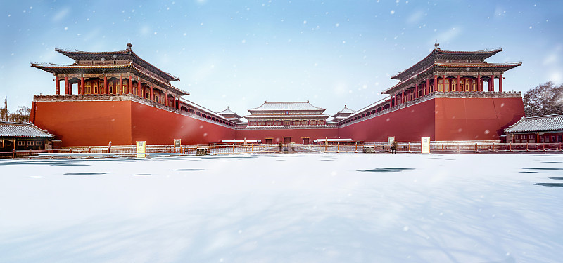 故宫午门雪景图片下载
