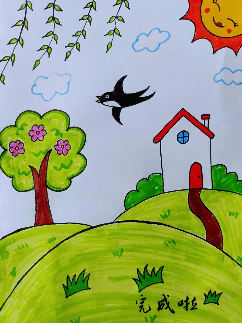 简笔画 亲子简笔画 春天 儿童简笔画 一学就会的简笔画